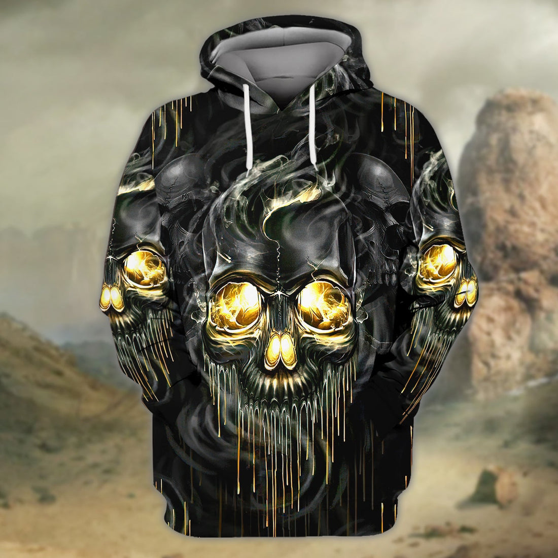 FUNSTUFFPRINT Skull 1 - Full Print 3D Hoodie and Zip Hoodie