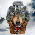 FUNSTUFFPRINT Full Print - Wolf 3D Hoodie and Zip Hoodie
