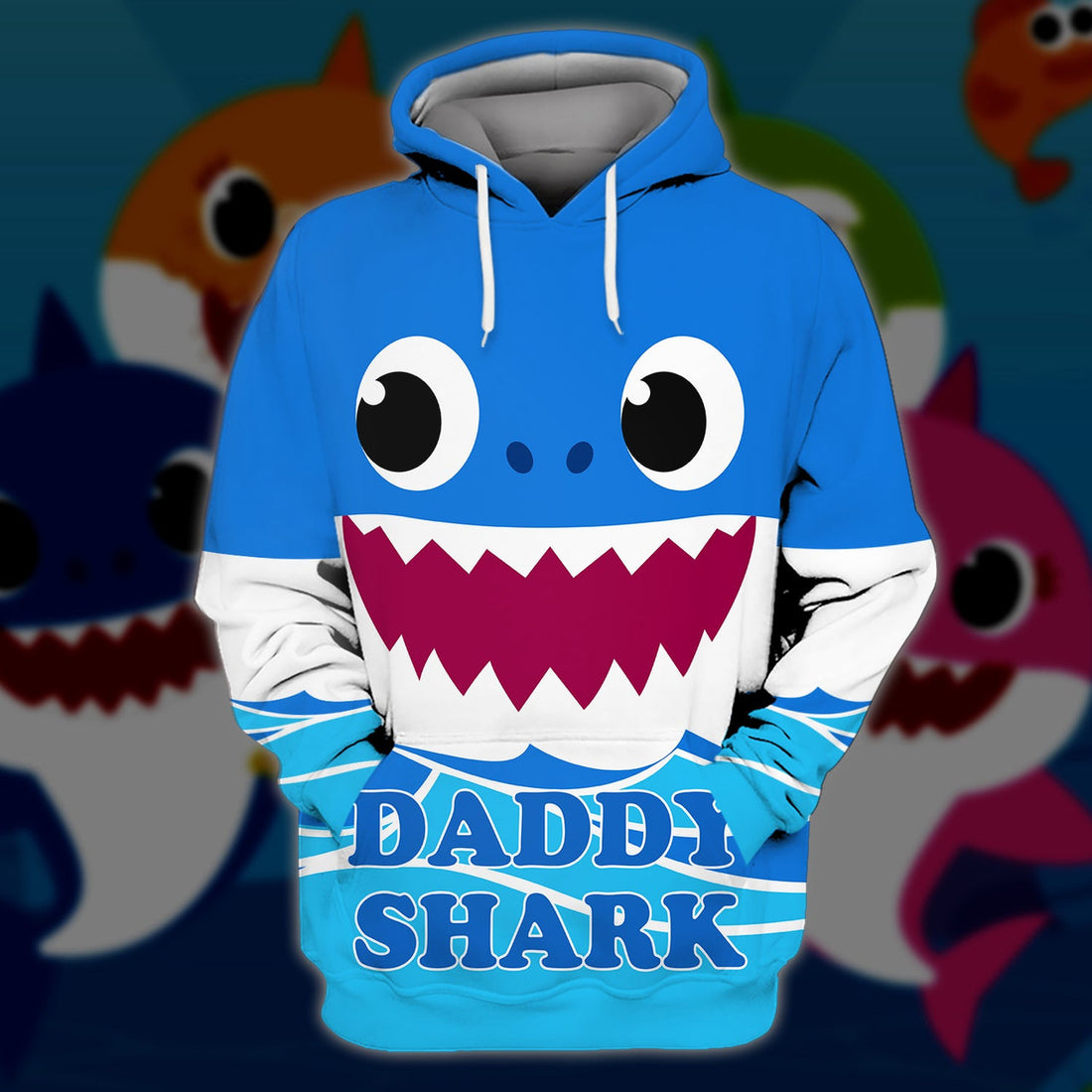 FUNSTUFFPRINT Daddy Shark Doo Doo Doo 3D Hoodie and Zip Hoodie
