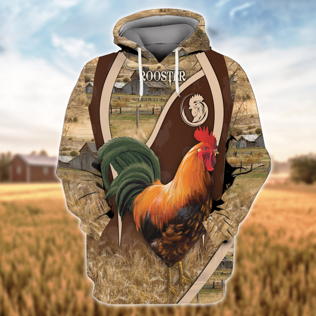 FUNSTUFFPRINT Rooster All Over Printed Shirts 3D Hoodie and Zip Hoodie