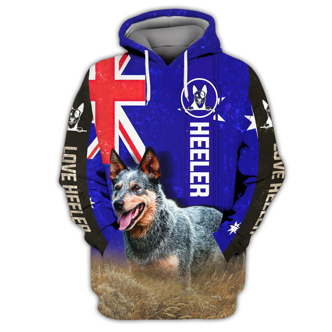 FUNSTUFFPRINT Heeler Australian Flag 3D Hoodie and Zip Hoodie