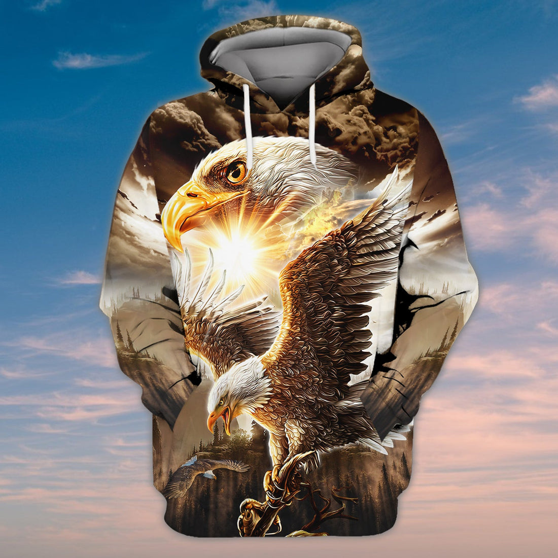 FUNSTUFFPRINT Eagle, Full Print 02 3D Hoodie and Zip Hoodie