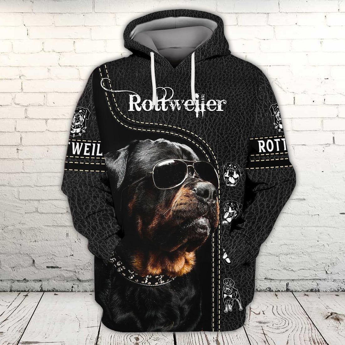 FUNSTUFFPRINT Full Print-N94- Rottweiler 3D Hoodie and Zip Hoodie