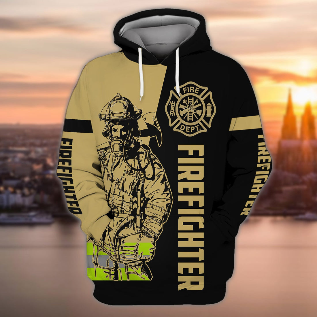 FUNSTUFFPRINT Firefighter S1 Full Print 3D Hoodie and Zip Hoodie