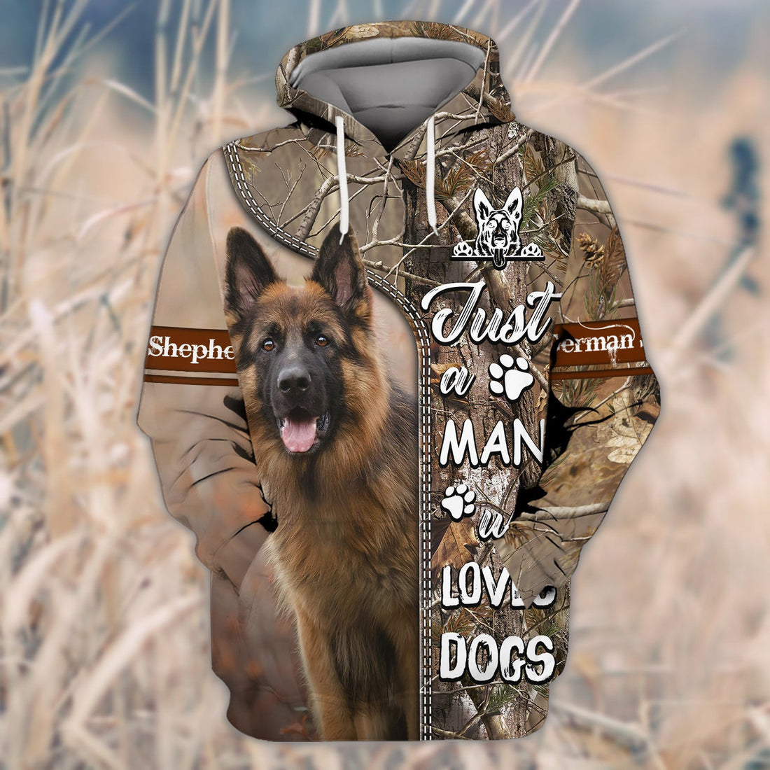 FUNSTUFFPRINT Shepherd Dog - Full Printed Shirt 3D Hoodie and Zip Hoodie
