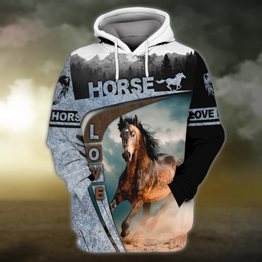 FUNSTUFFPRINT- Brown Horse Shirts Design, Love Horse 3D Hoodie and Zip Hoodie
