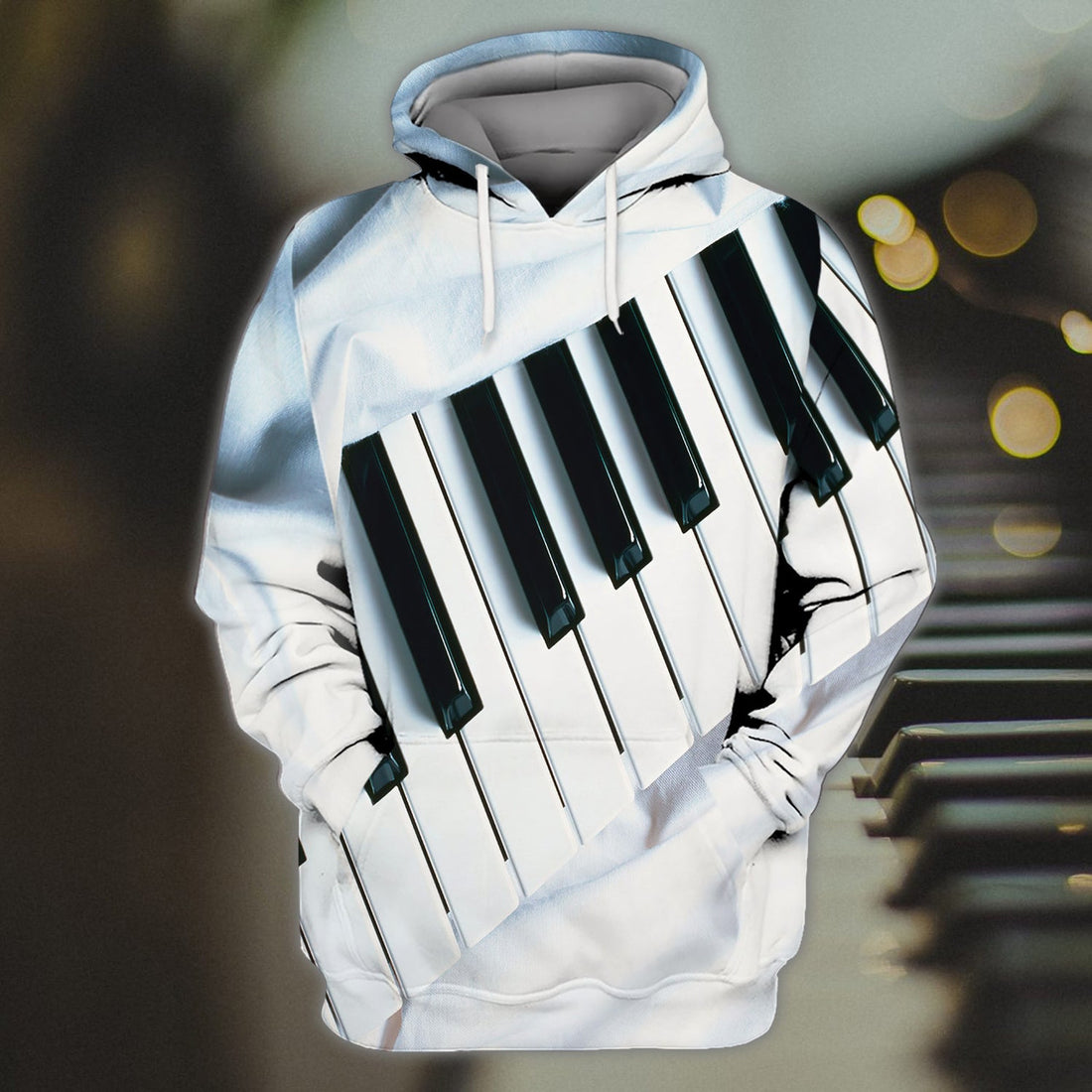 FUNSTUFFPRINT Piano Full Print 3D Hoodie and Zip Hoodie
