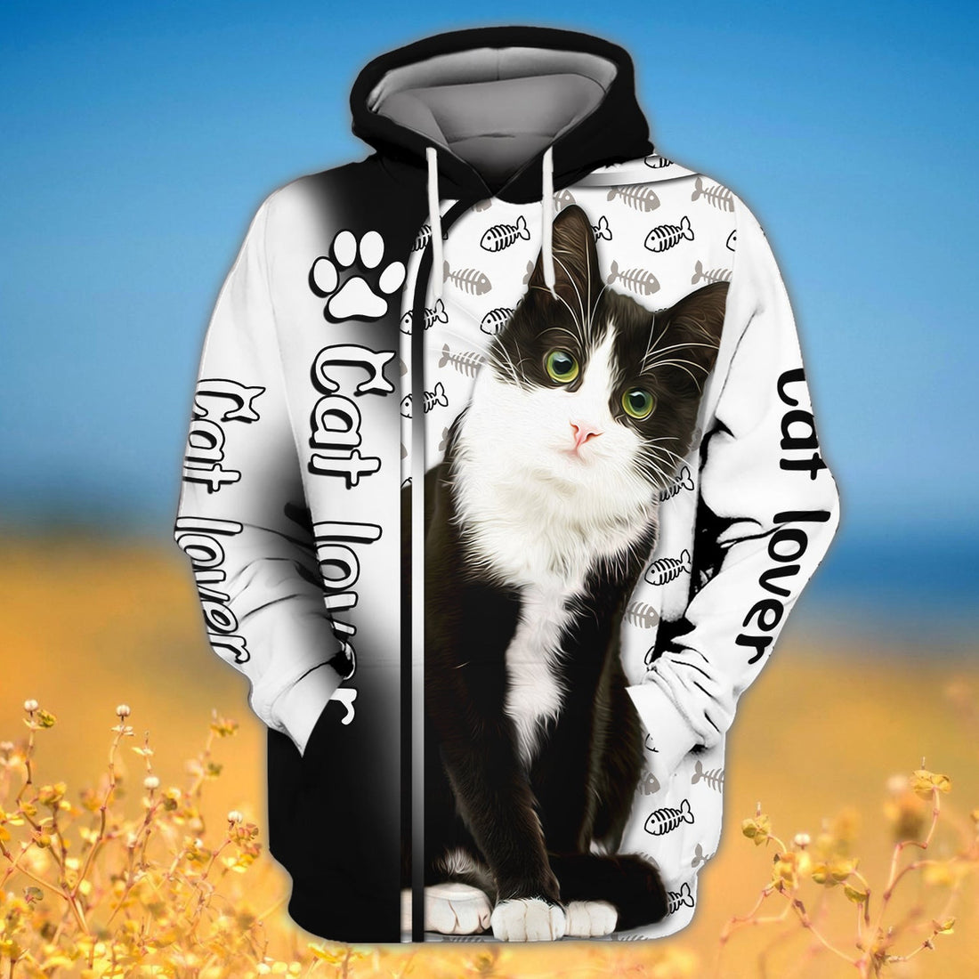 FUNSTUFFPRINT Love Cats, 3D Full Print 3D Hoodie and Zip Hoodie