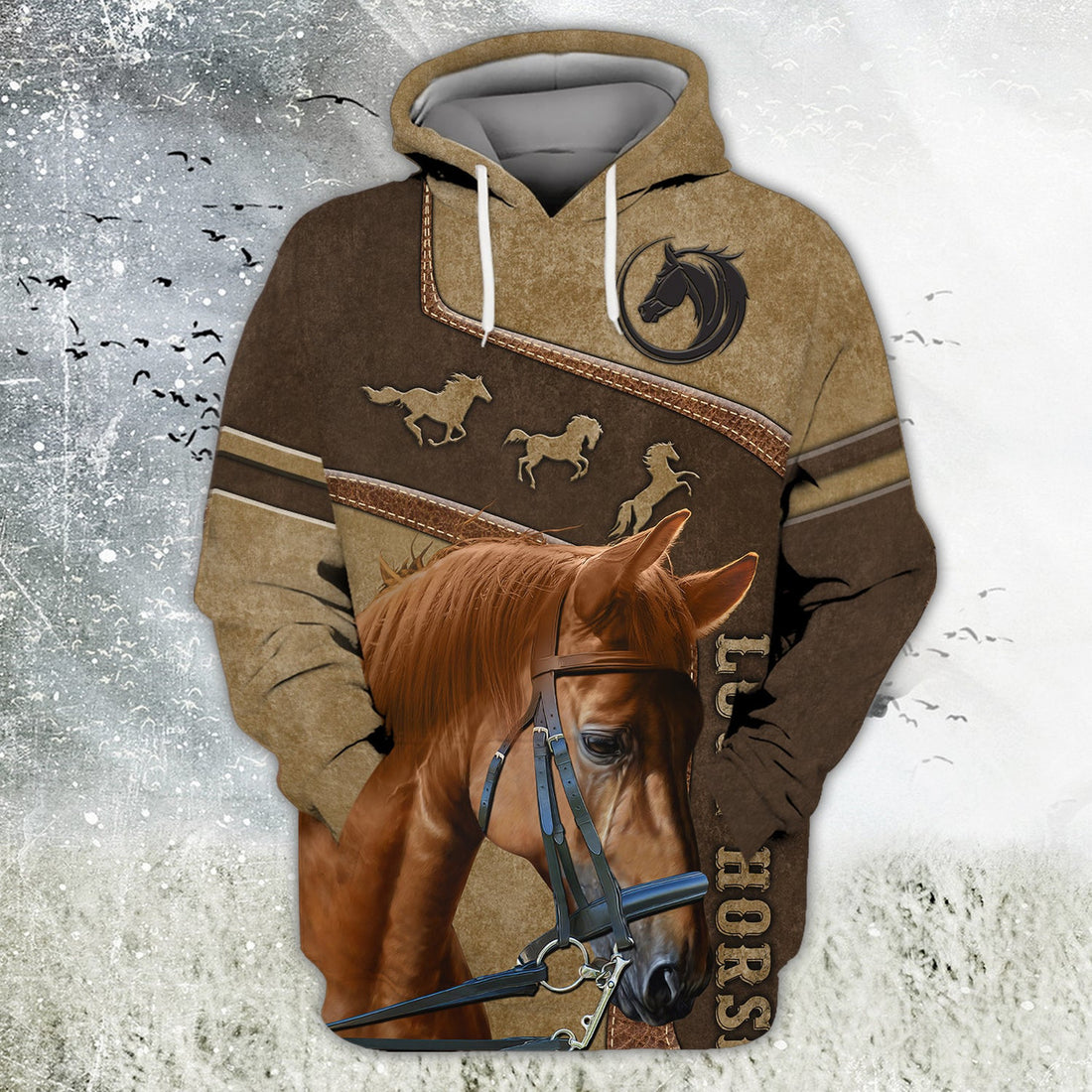 FUNSTUFFPRINT Love Horse, 3D Full Print 03 3D Hoodie and Zip Hoodie