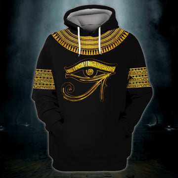 FUNSTUFFPRINT Eye of Horus God, Ancient Egypt 3D Hoodie and Zip Hoodie
