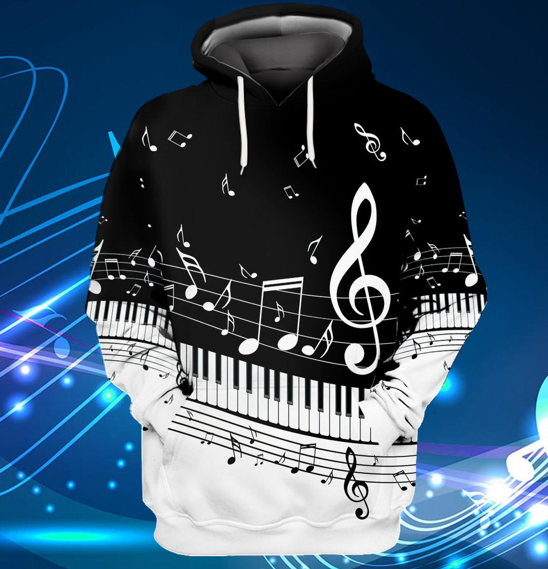 FUNSTUFFPRINT Full Print - Piano 3D Hoodie and Zip Hoodie