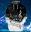 FUNSTUFFPRINT Full Print - Piano 3D Hoodie and Zip Hoodie