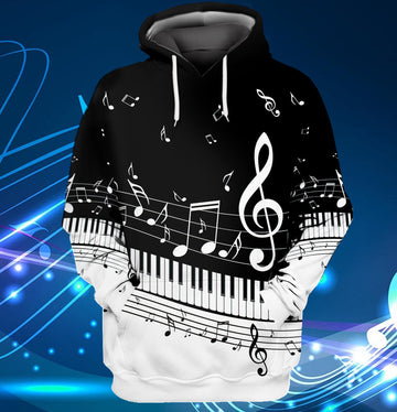 FUNSTUFFPRINT Full Print - Piano 3D Hoodie and Zip Hoodie