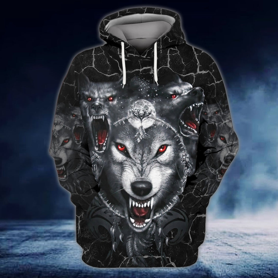 FUNSTUFFPRINT Full Print - Wolf 3D Hoodie and Zip Hoodie