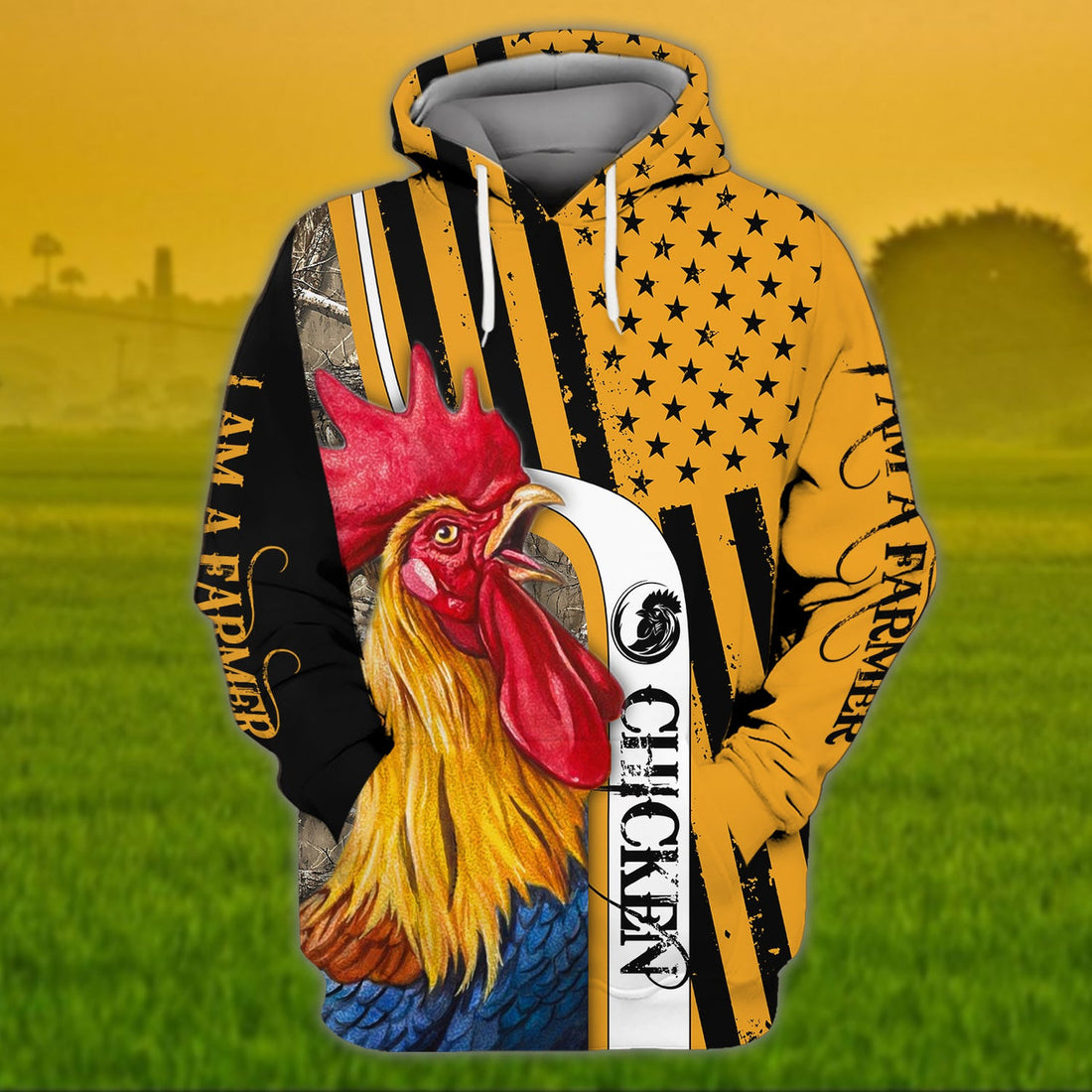 FUNSTUFFPRINT Farmer Q2 Full Print 3D Hoodie and Zip Hoodie