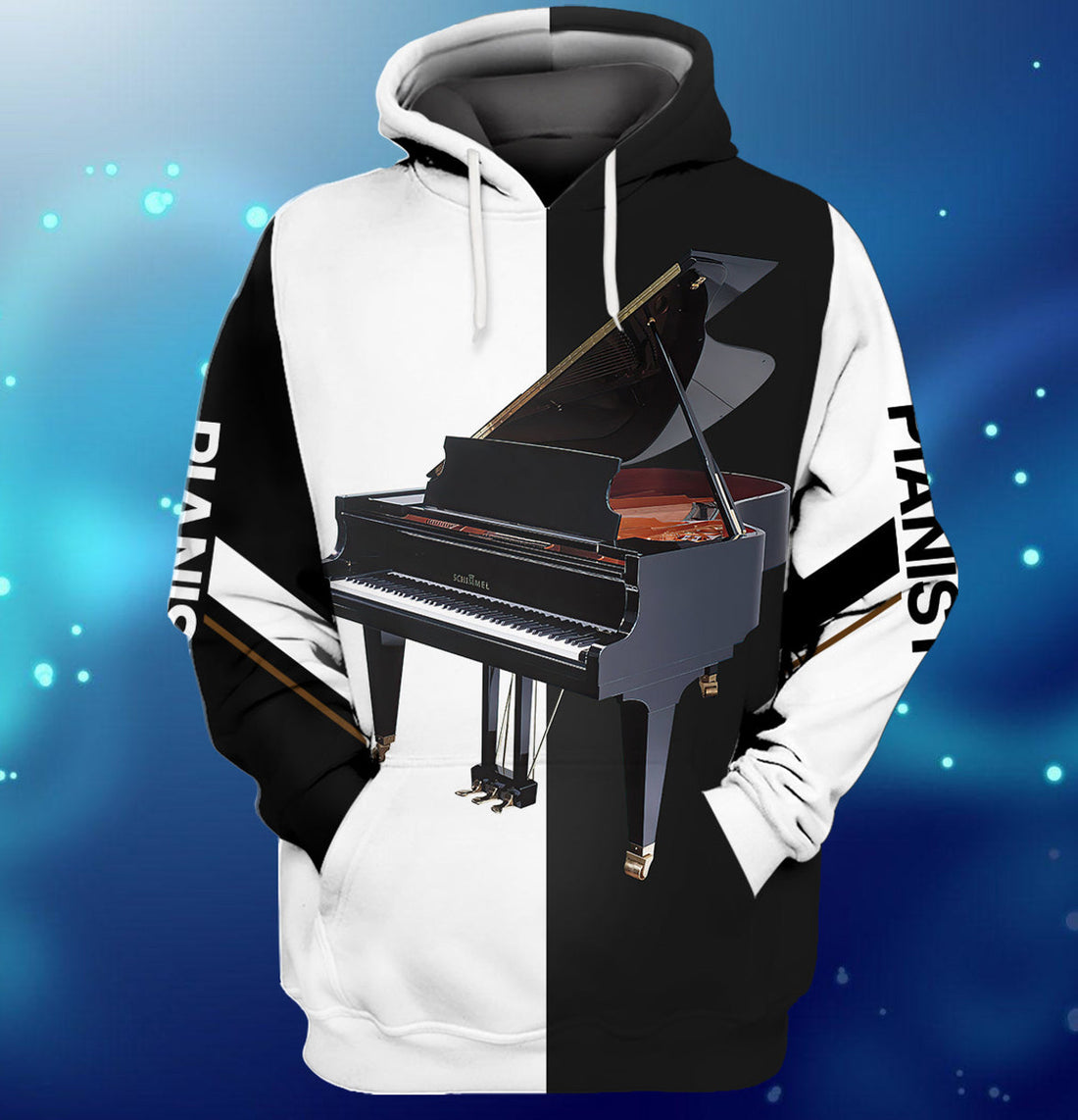 FUNSTUFFPRINT Piano 05 3D Hoodie and Zip Hoodie