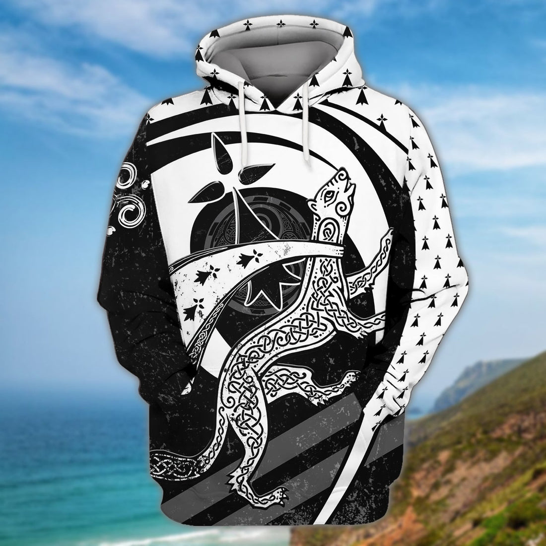 FUNSTUFFPRINT Brittany Celtic Bretagne 3D Hoodie and Zip Hoodie