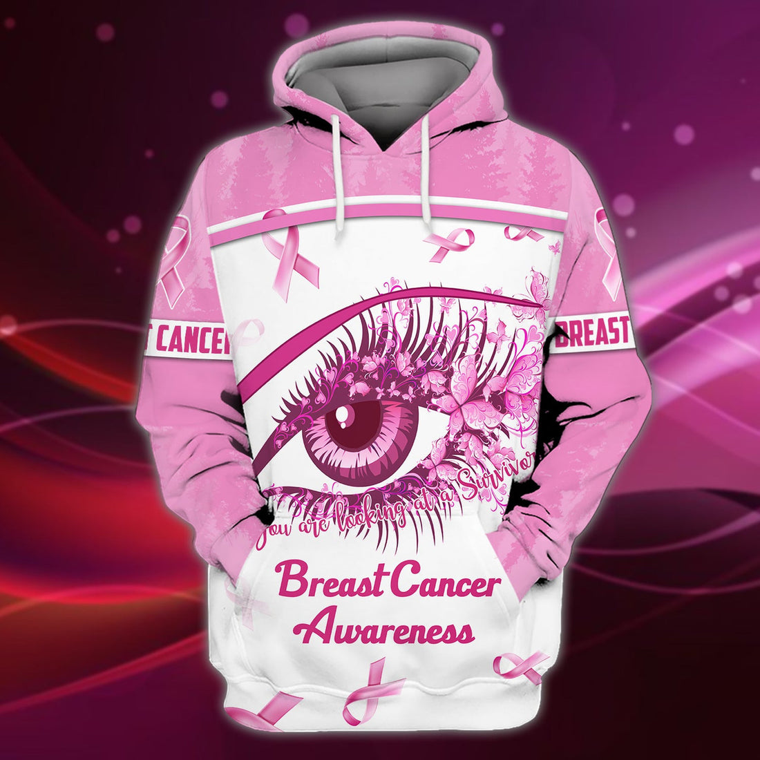 FUNSTUFFPRINT Breast Cancer Full Print 3D Hoodie and Zip Hoodie