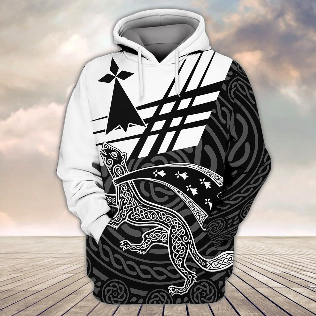 FUNSTUFFPRINT Brittany Celtic Full Print 07 3D Hoodie and Zip Hoodie