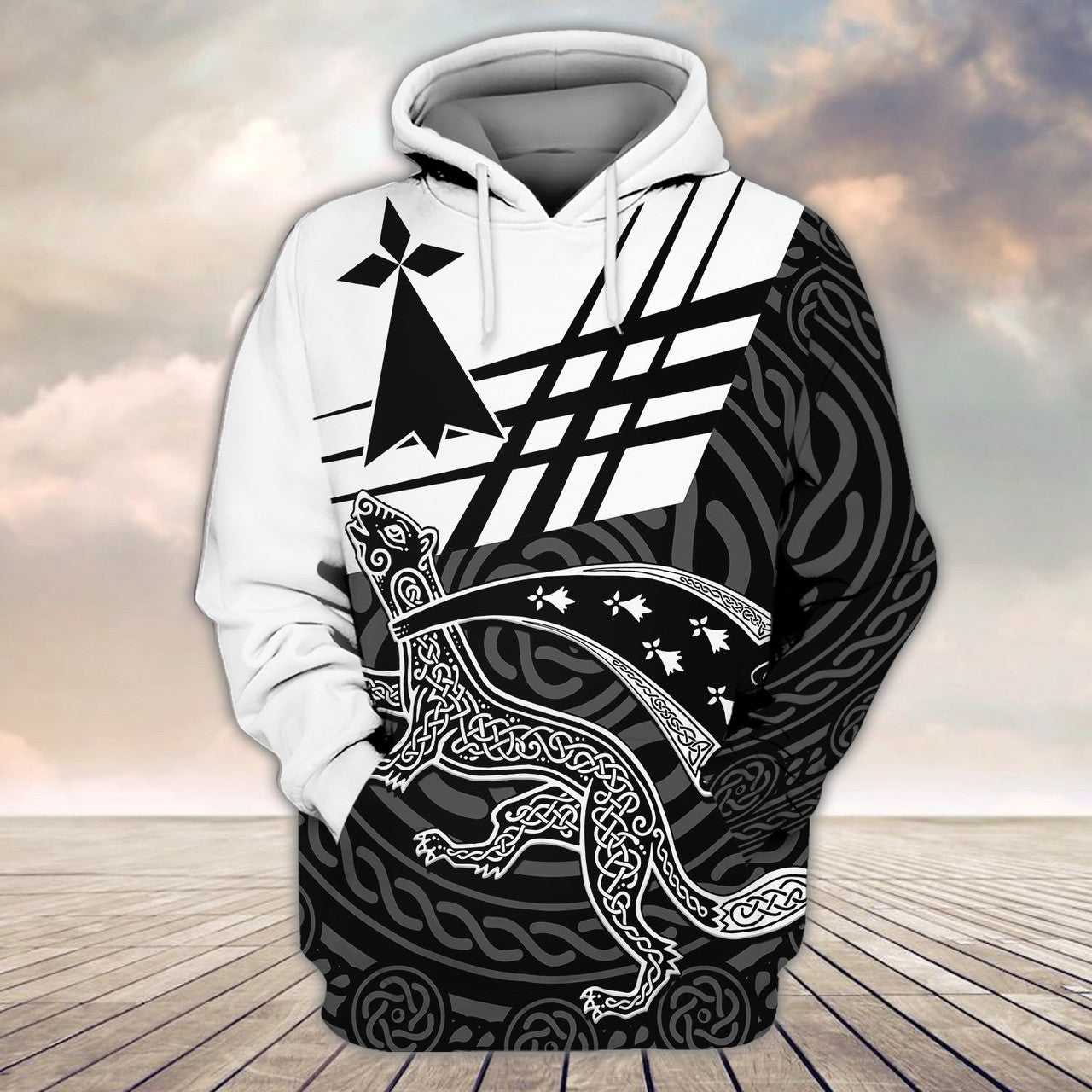 FUNSTUFFPRINT Brittany Celtic Full Print 07 3D Hoodie and Zip Hoodie