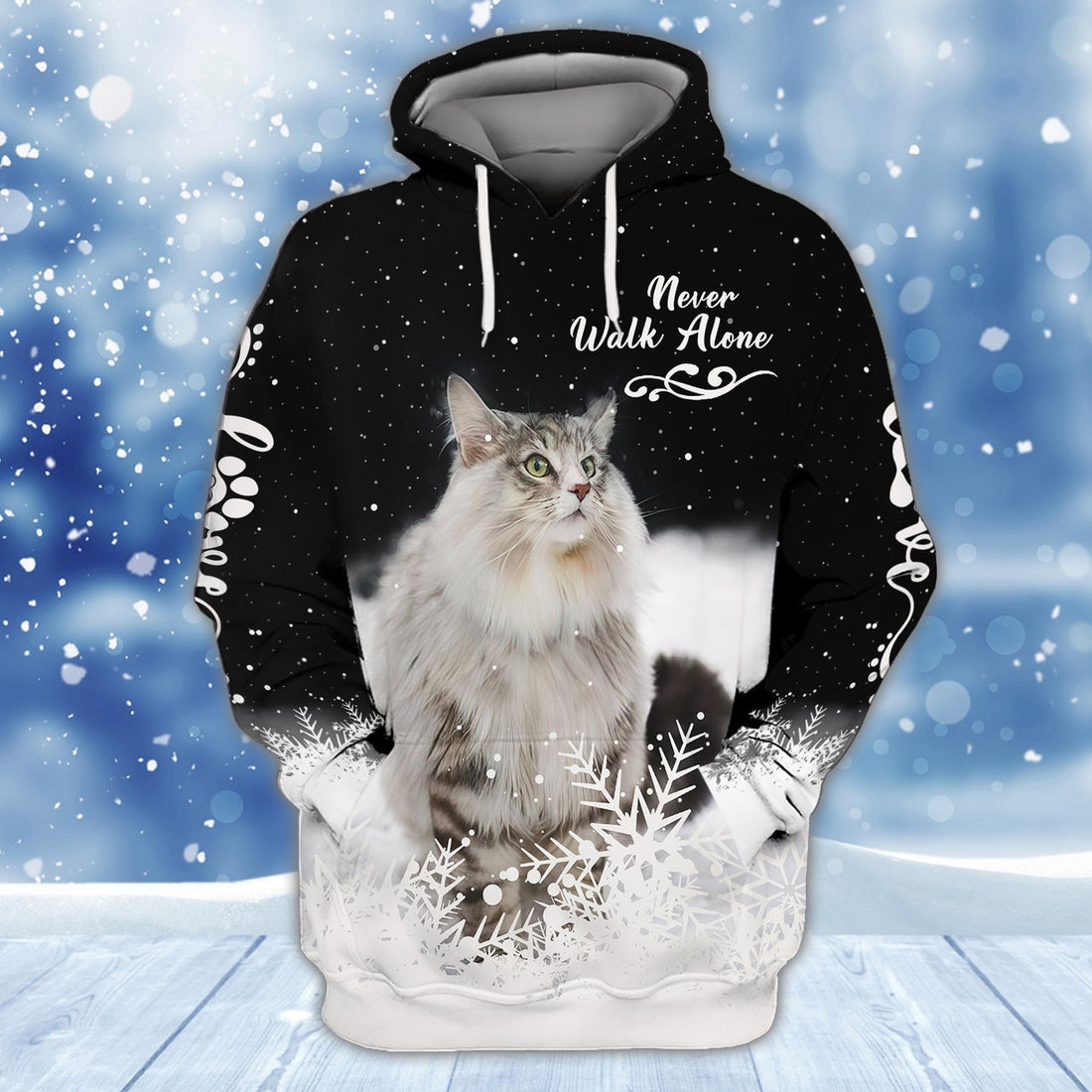 FUNSTUFFPRINT Meory Christmas Cats 3D Hoodie and Zip Hoodie