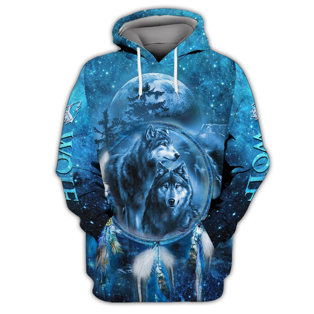 FUNSTUFFPRINT WOLF NATIVE - 3D Full Print 3D Hoodie and Zip Hoodie