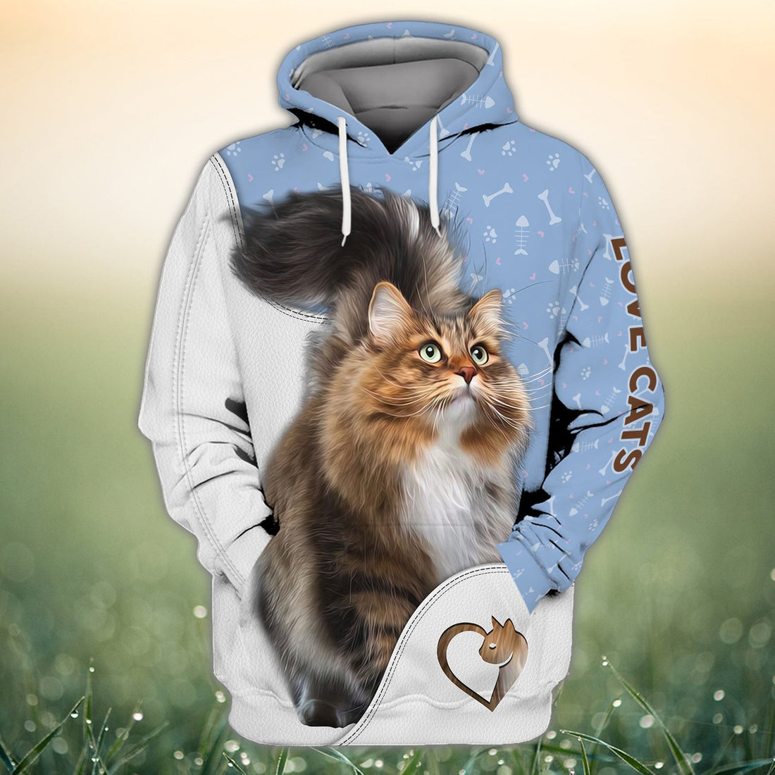 FUNSTUFFPRINT Cat, 3D Full Print 3D Hoodie and Zip Hoodie