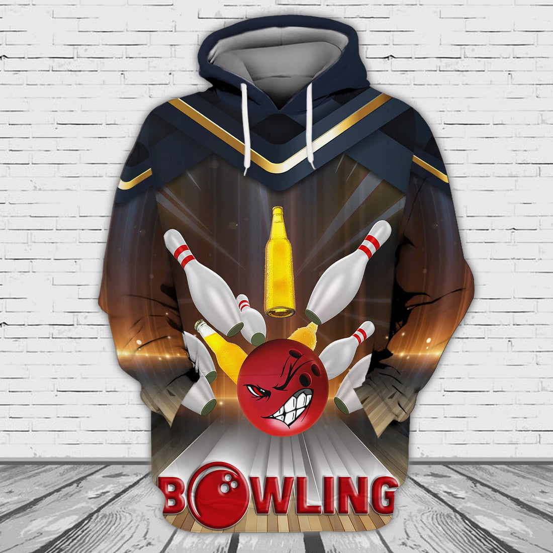 FUNSTUFFPRINT Bowling Full Print 05 3D Hoodie and Zip Hoodie