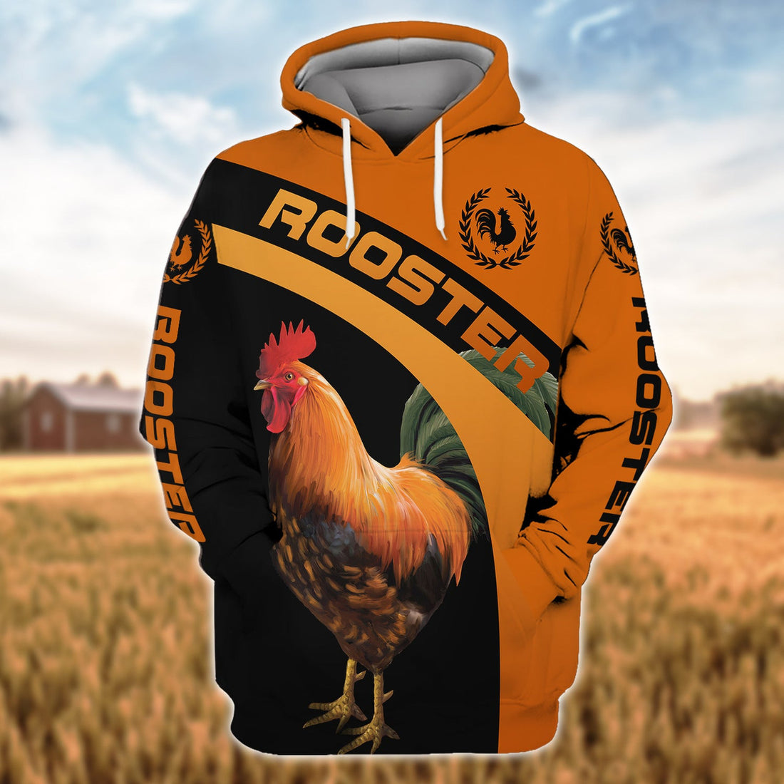 FUNSTUFFPRINT Chickens Rooster 3D Funny Hoodies Gifts For Country Men - Farmer Life Chicken Lover Shirt 3D Hoodie and Zip Hoodie