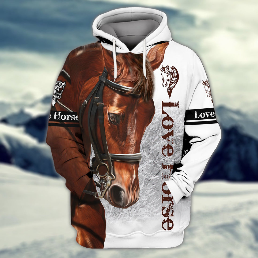 FUNSTUFFPRINT Love Horse - Full Printed Shirt 3D Hoodie and Zip Hoodie