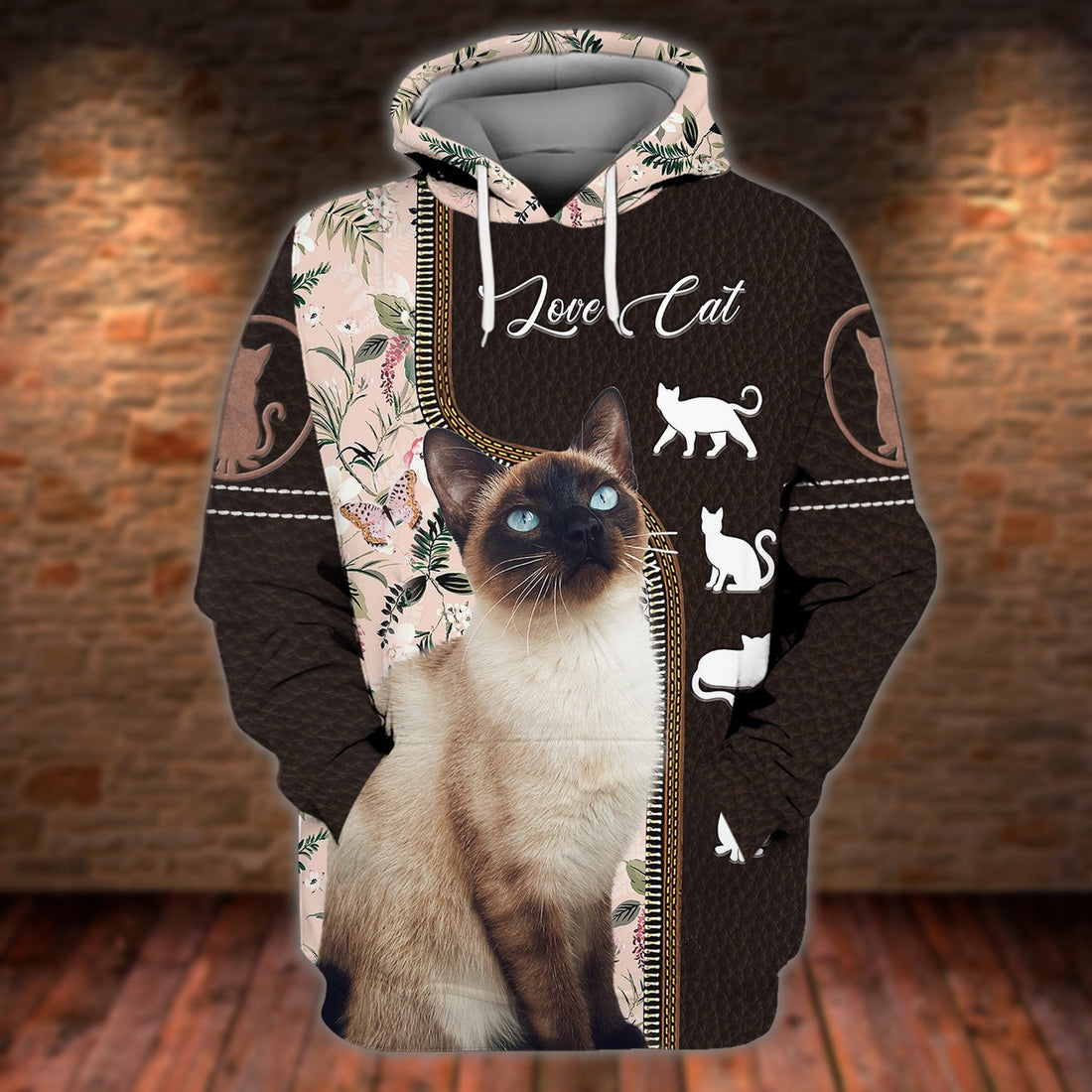 FUNSTUFFPRINT Love Cats Design 3D Hoodie and Zip Hoodie