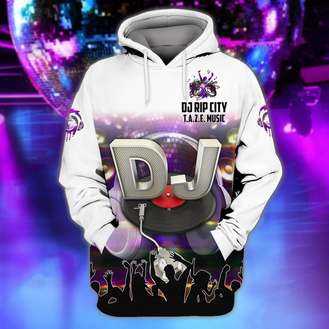 FUNSTUFFPRINT DJ Rip City - T.A.Z.E. Music 3D Hoodie and Zip Hoodie