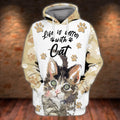 FUNSTUFFPRINT Life is Better With Cats 3D Hoodie and Zip Hoodie