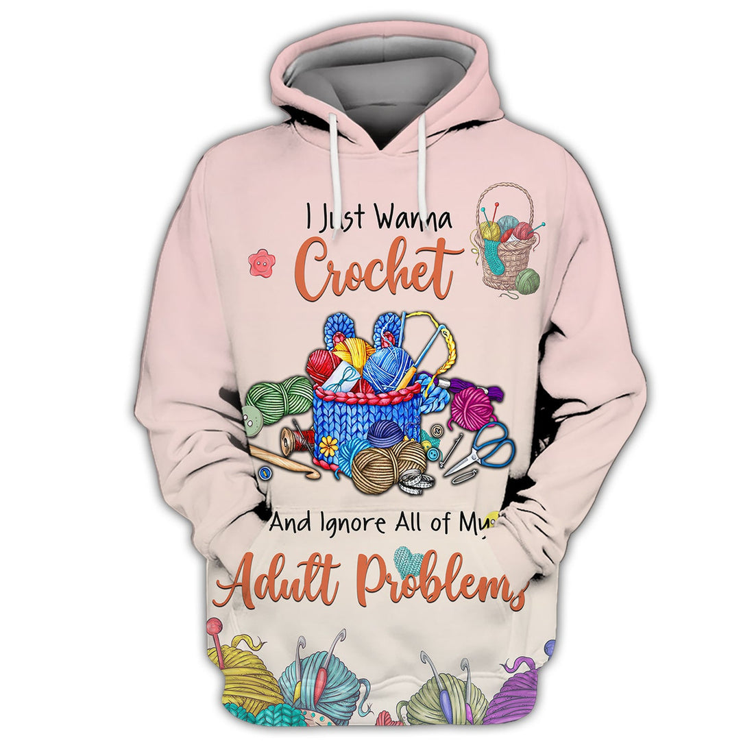 FUNSTUFFPRINT Love Crochet - 3D Full Print TD96 3D Hoodie and Zip Hoodie