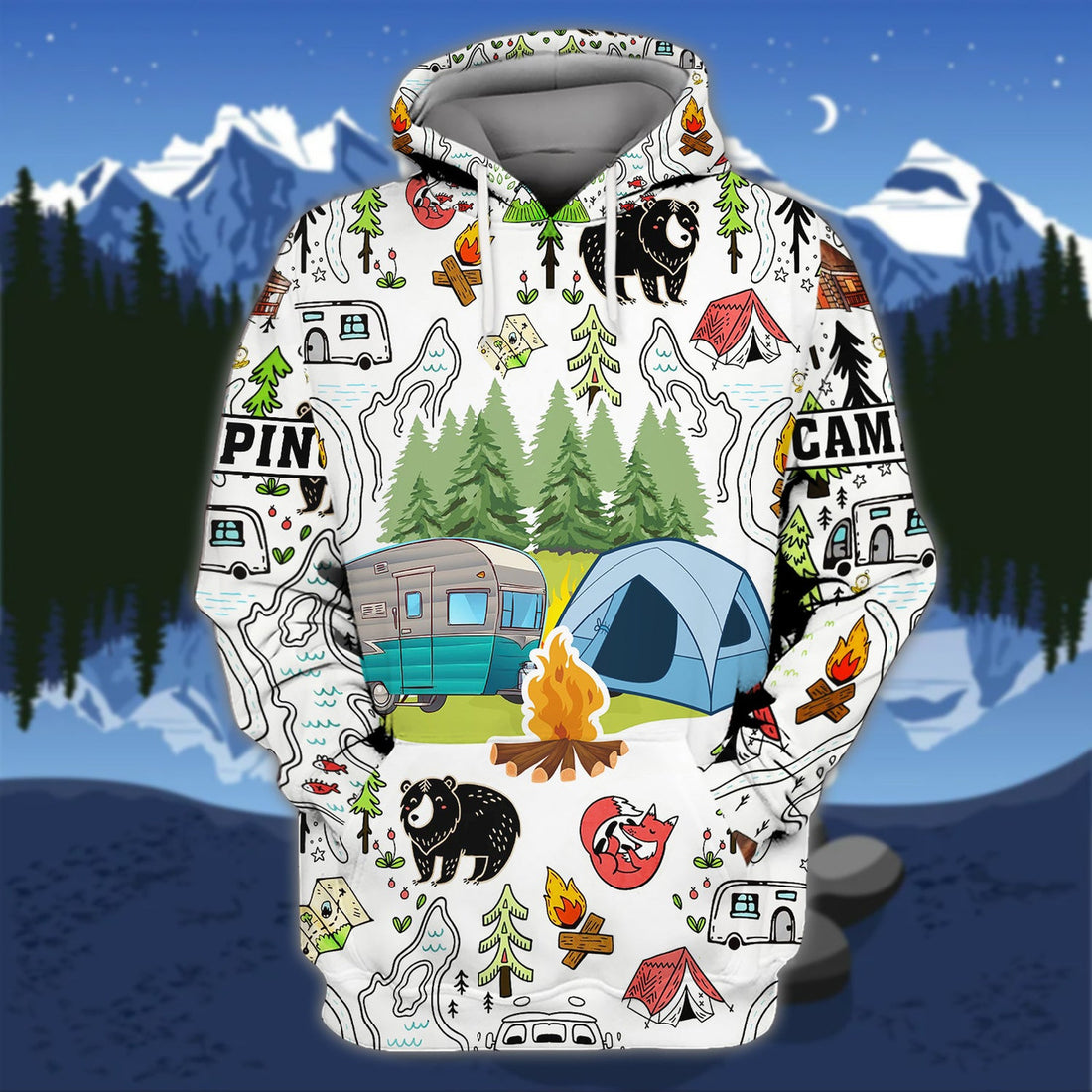 FUNSTUFFPRINT Camping - 3D Full Print 3D Hoodie and Zip Hoodie