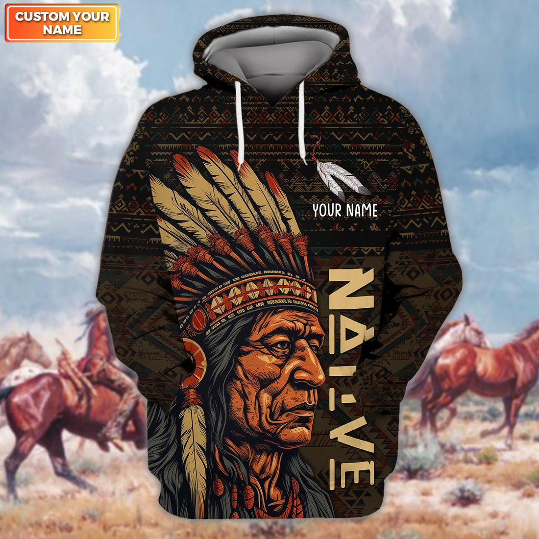 FUNSTUFFPRINT Custom Native America Shirt For Him, Women Native Pride 3D Hoodie and Zip Hoodie