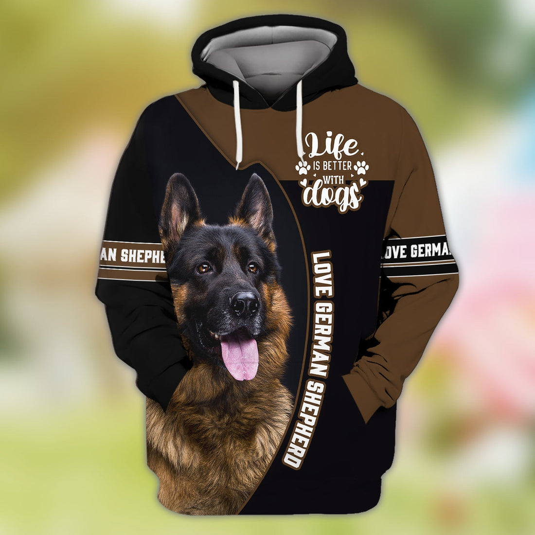 FUNSTUFFPRINT Love German Shepherd Better With Dogs 3D Hoodie and Zip Hoodie