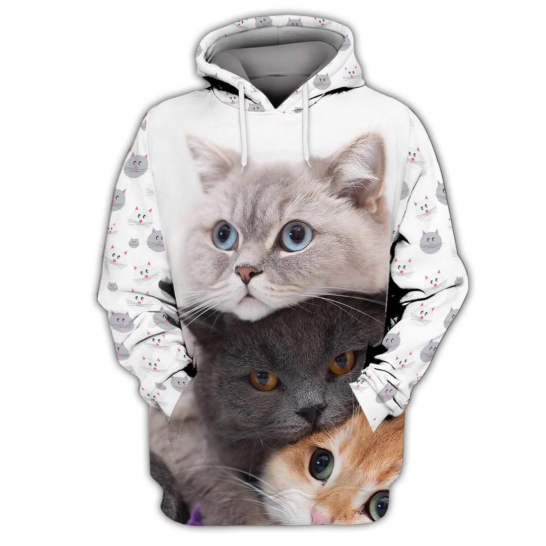 FUNSTUFFPRINT Cat 3D Full Print Shirts Cats Shirts 3D Hoodie and Zip Hoodie