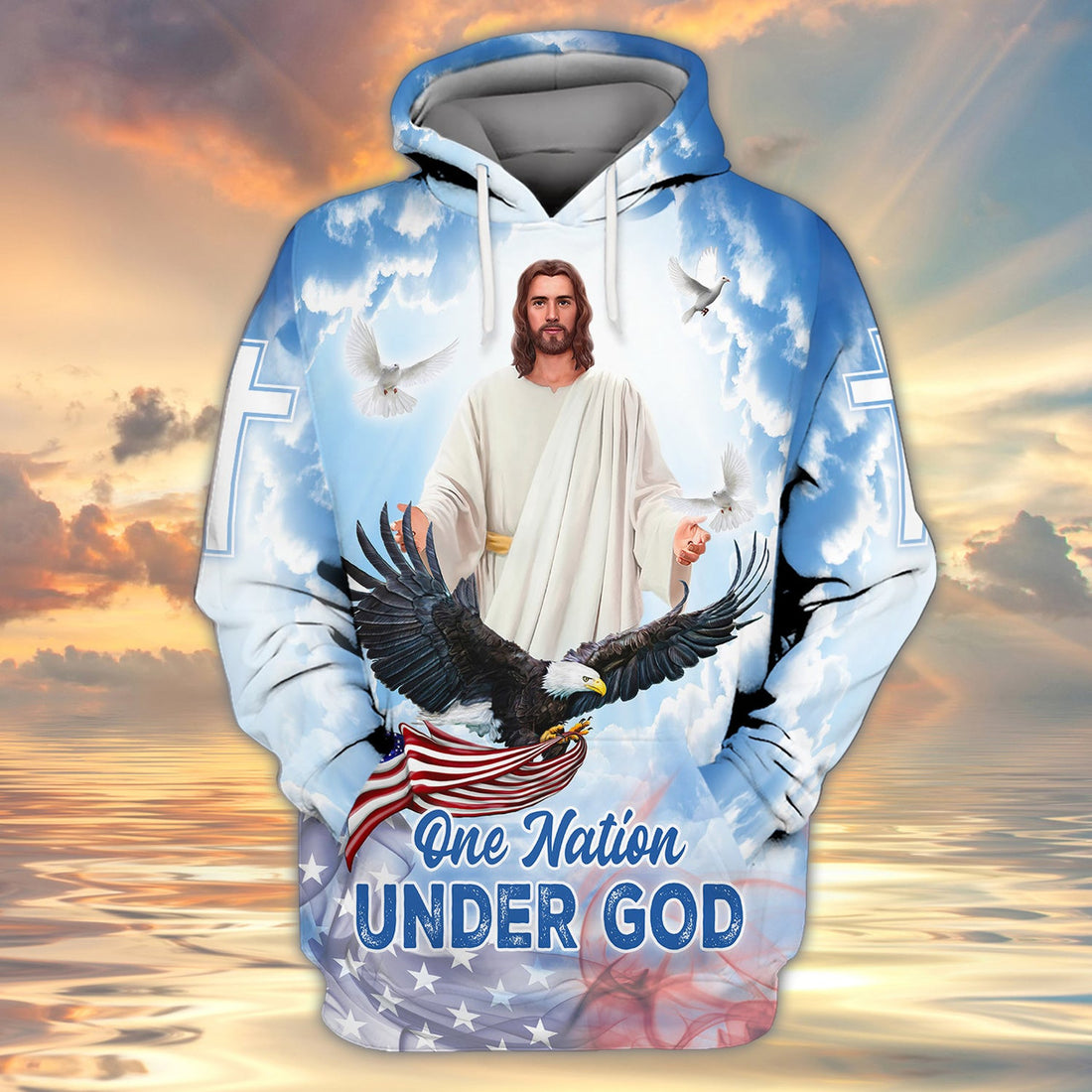 FUNSTUFFPRINT One nation under god 3d full print shirt gift for christian3D Hoodie and Zip Hoodie