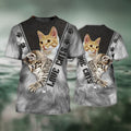 FUNSTUFFPRINT 3D All Over Print Love CaT-Shirt, Unisex Cat T-Shirt, Faith Hope Love Ca3D T-shirt