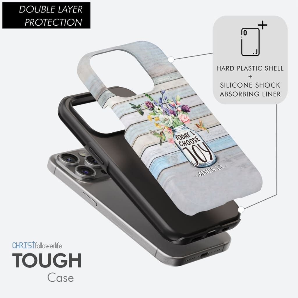 Hummingbird flowers Today I choose joy phone case