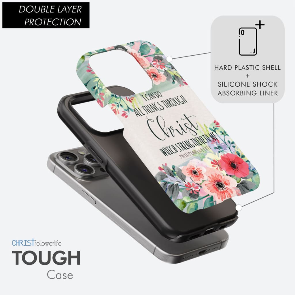I can do all things through Christ Philippians 4:13 KJV phone case, Christian phone cases