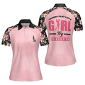 I Know I Play Like A Girl Try To Keep Up Elegant Flower Pattern Golf Short Sleeve Women Polo Shirt