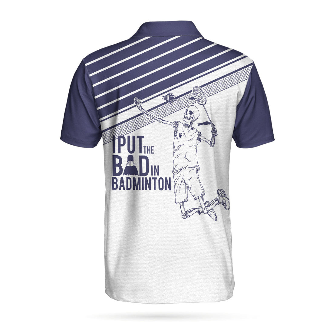 I Put The Bad In Badminton Skull Polo Shirt, Skeleton Badminton Player Polo Shirt, Best Badminton Shirt For Men