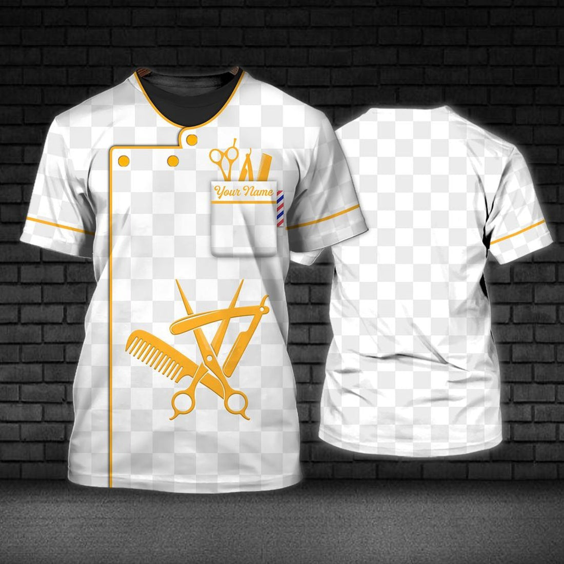 FUNSTUFFPRINT Custom 3D Printed Barber T-Shirt For Men Women, Barber White Shirts, Barber Love Apparel 3D T-shirt