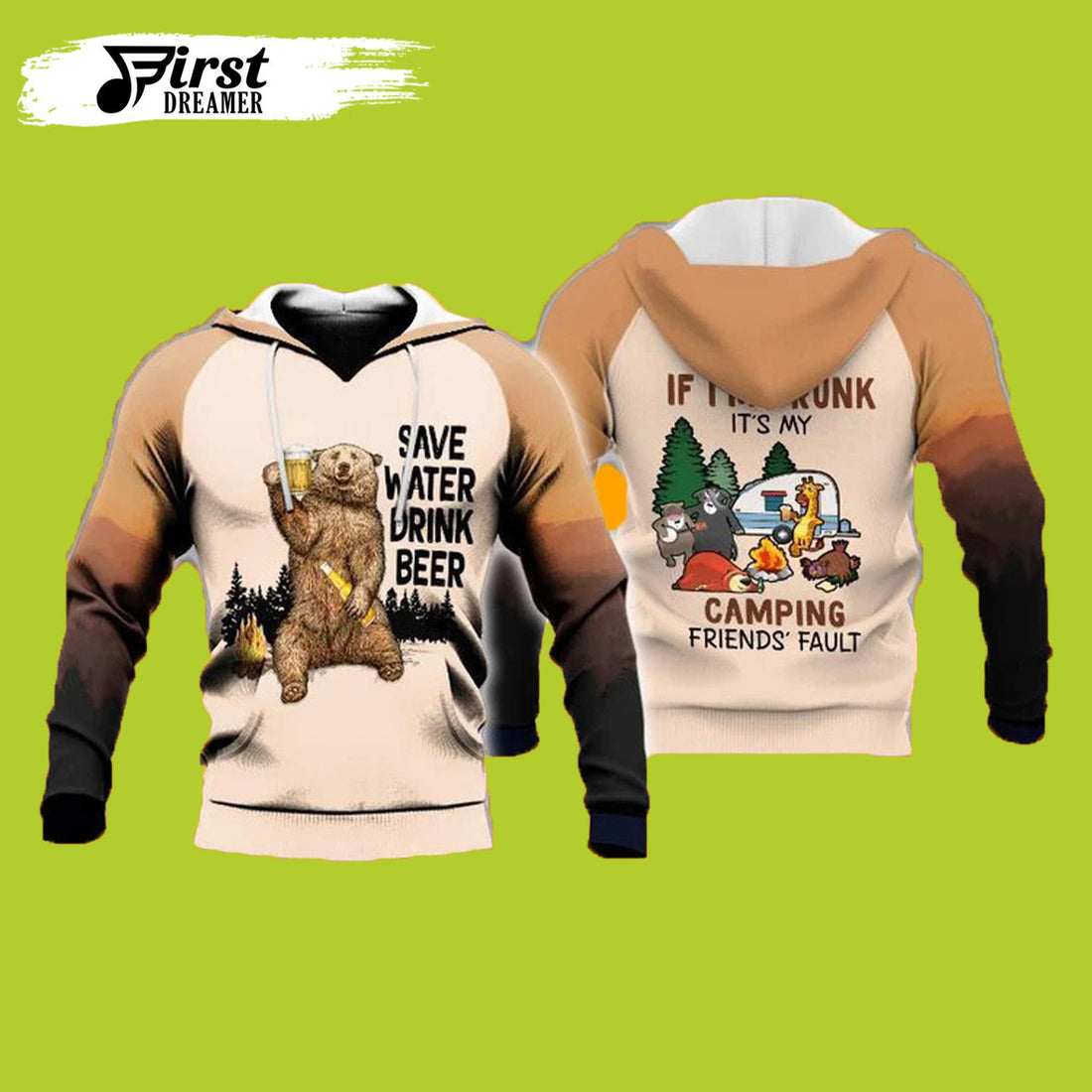 FUNSTUFFPRINT If Im Drunk Beer 3D Beer 3D Hoodie and Zip Hoodie