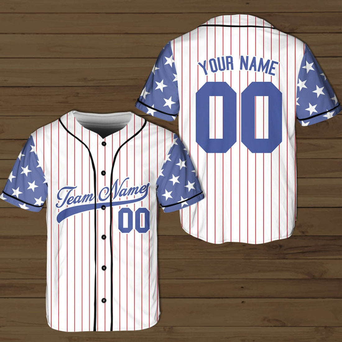 Custom Personalized USA Baseball Jersey, Custom Team Name Shirt, American Flag Baseball Jersey For Baseball Fans, Baseball Lovers, Patriotic Shirt