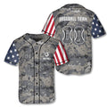 Custom Personalized Baseball American Camo Patriot 3D All Over Print Baseball Jersey Shirt