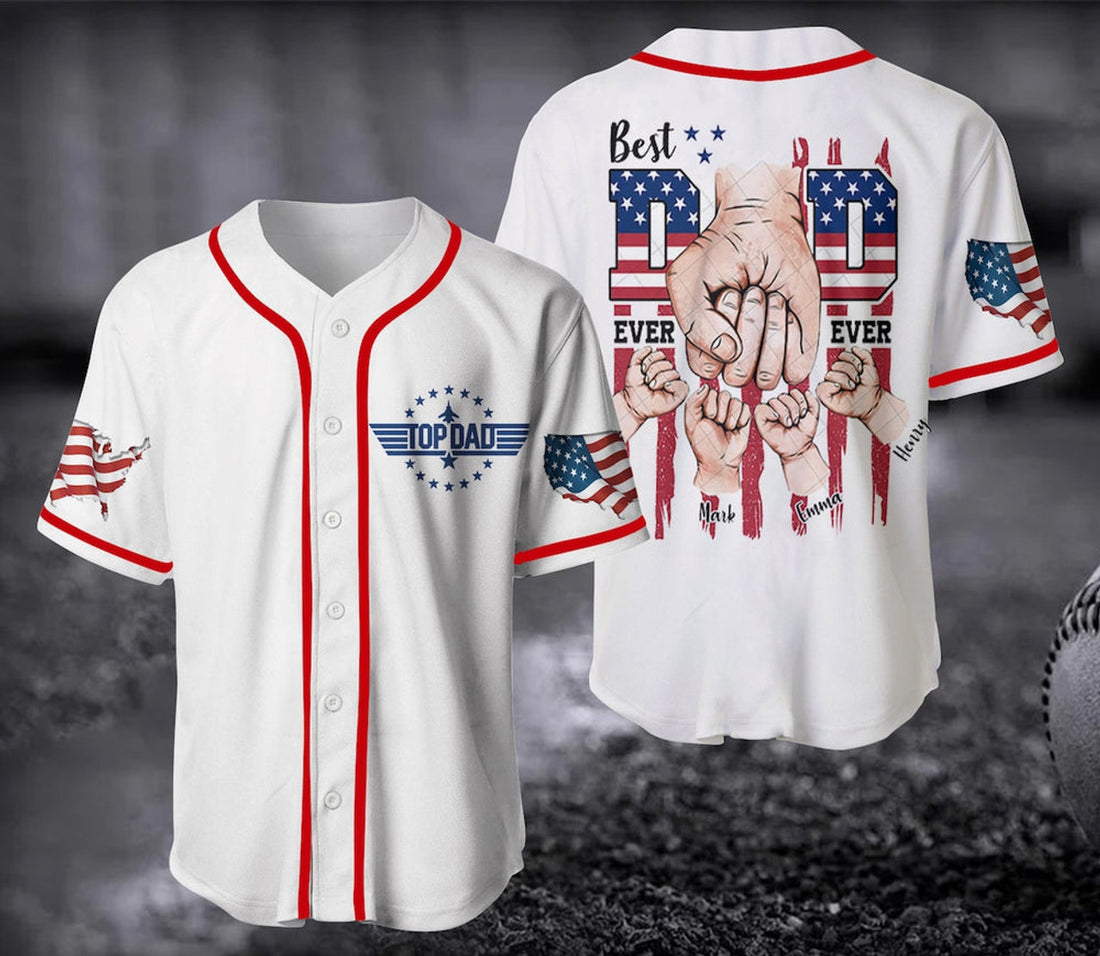 Personalized Papa Baseball Jersey, Grandpa Baseball Jersey Fist Bump Grandchild names, Fathers Day Shirt for Grandpa