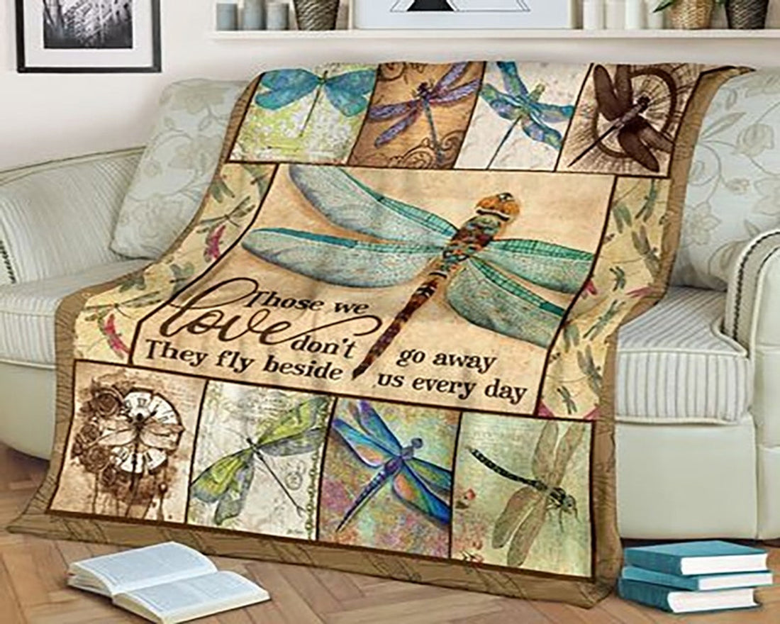 FUNSTUFFPRINT Dragonfly blanket those we love don't go away they fly beside us every day